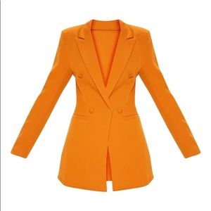 PLT blazer with a snap button closure and faux button double breast design